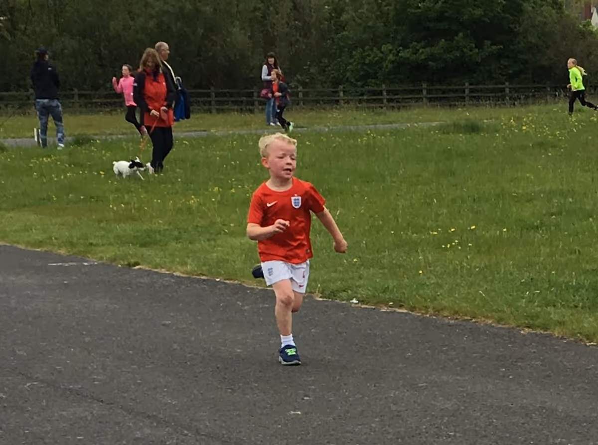 picture of son running